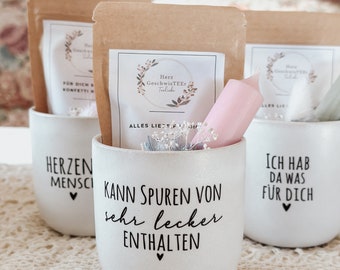 Teetasse mit Tee - Geschenkset - kleines Mitbringsel - Tee - Teeliebe - alles liebe - Geburtstag