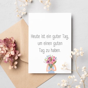 Carte d'anniversaire - carte de voeux - carte postale - bouquet de fleurs