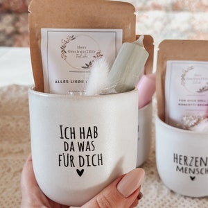 Teetasse mit Tee Geschenkset kleines Mitbringsel Tee Teeliebe alles liebe Geburtstag Bild 4