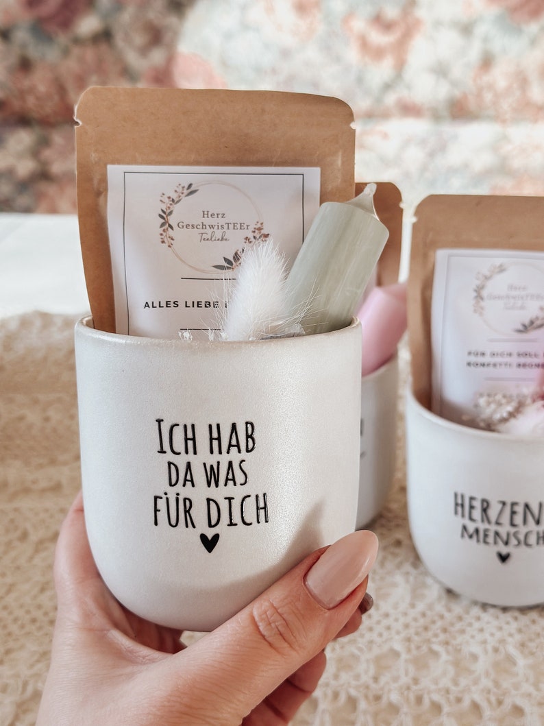 Teetasse mit Tee Geschenkset kleines Mitbringsel Tee Teeliebe alles liebe Geburtstag Bild 4