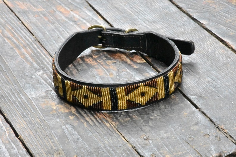 ON SALE African Beaded Dog Collar Leather Dog Collar Etsy
