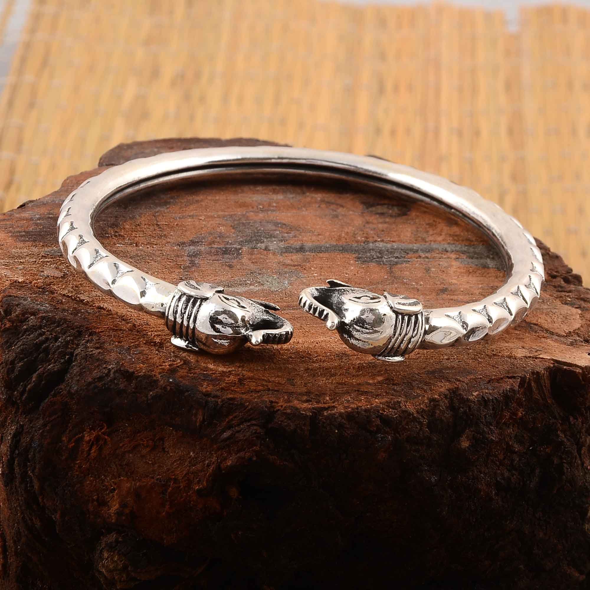 Men hand silver Bangle Bohemian Bangles Sterling Silver Etsy