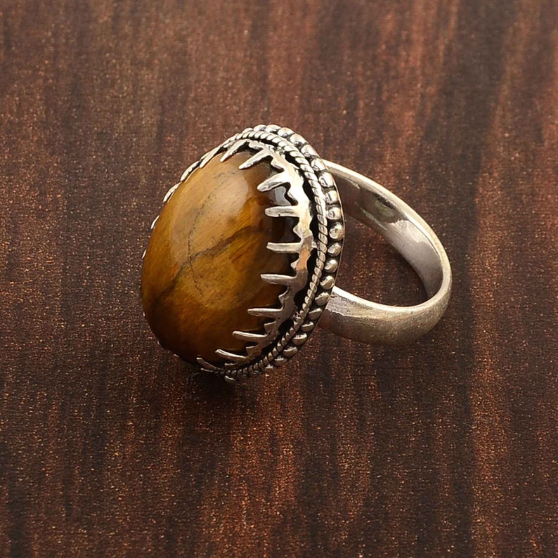 valentine ring Natural tiger eye gemstone silver Design ring sterling silver ring Love ring handmade ring natural Tiger eye