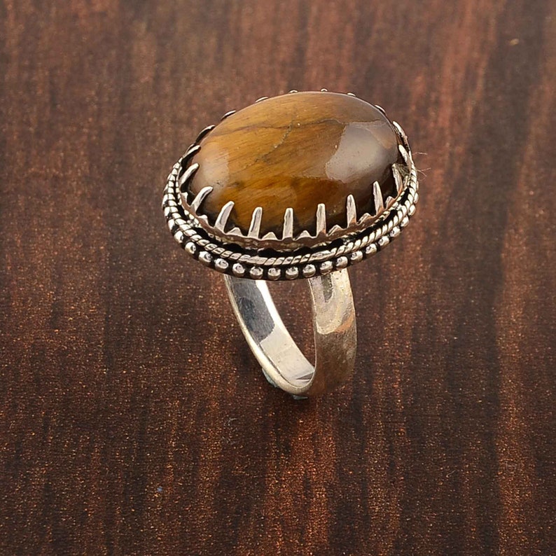 valentine ring Natural tiger eye gemstone silver Design ring sterling silver ring Love ring handmade ring natural Tiger eye