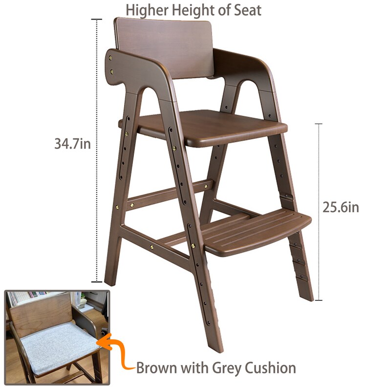 Counter Height Wooden High Chair for Toddlers Child, Natural Beech Desk