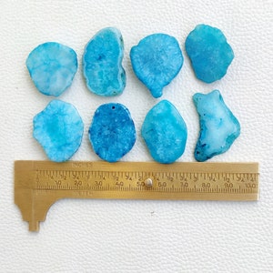 Blue Agate Druzy Slice, Window Agate Slices Bulk, Solar Quartz Druzy Slab, Geode Polished Slabs, Dyed Drusy Slice For Wire-wrap Jewelry, crystal, gemstone, wholesale crystal, crystal cabochon, cabochon, bulk crystal, crystal stone