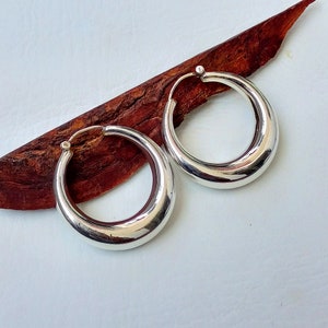 Hoop earrings 40mm chunky silver hoops, silver hoop earrings, sterling silver earring, chunky earrings, chunky silver earrings, Dainty Hoops