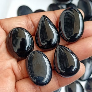 Black Onyx Stone, Onyx Gemstone, Onyx Cabochon, Black Onyx Wholesale lot Mix Size for Onyx Pendants Jewelry Supply image 1