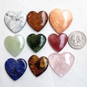 7 Chakra Crystal Heart Set: Mixed Gemstone Hearts, Wholesale Bundle