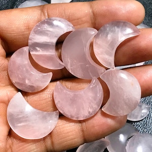 Rose Quartz Moon, Rose Quartz Crescent Moon, Natural Crystal Moon AAA quality Mix Size Rose Quartz Cabochon, Crescent Moon Jewelry