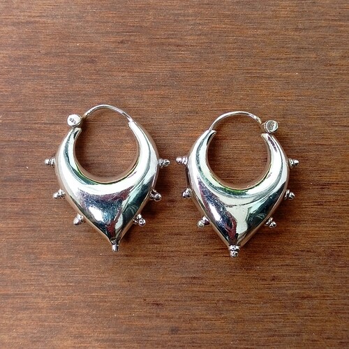 90s Chunky Hoop Earrings, Vintage Silver Hoops, Silver Hoop