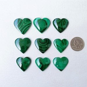 Malachit-Herz-Edelstein, Malachit-Herz-Cabochons, natürlicher Kristallstein, Heilungs-Chakra für Anhänger, Halsketten-Schmuckherstellungs-Cabochon