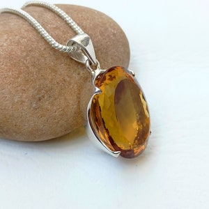 Citrine Necklaces, Citrine Pendant, 925 Silver Pendant Necklace, Charm Necklace Boho Dainty Necklace Chunky Pendant Jewelry, Christmas Gifts