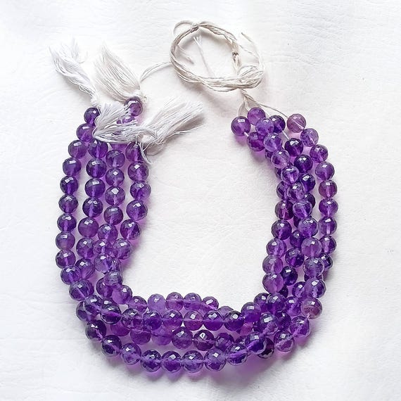 宝石用宝石ビーズ、1袋あたり5ストランド。 Faceted 8mm M002 2mmローズクォーツ宝石ファセットラウンドビーズ - 15インチストランド