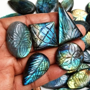 LABRADORITE Stone, Handcarved Labradorite CABOCHON, Labradorite Crystal Wholesale, Bulk Labradorite Gemstone AAA Mix Size/shape for Jewelry