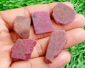 Natural Ruby Stone Slab, Ruby Slice Mix, Red Ruby Gemstone Slice, Ruby Rock Tiles, Ruby Plate for Ruby Jewelry, Crafting Decor Supply