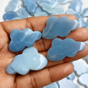 Pedra de cristal de nuvem de opala azul, pedra preciosa de cristal de nuvem de opala, cabochão de nuvem de opala azul, cristal de nuvem de opala para anéis, suprimentos de joias com pingentes