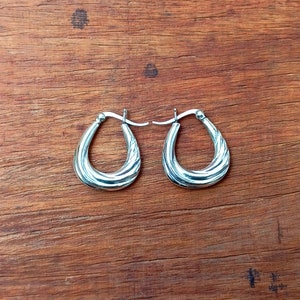 Silver hoops, silver earrings, chunky earrings, Chunky Hoop Earrings, Hollow hoop earrings,  Dainty earring hoops gift for mom, gift for her