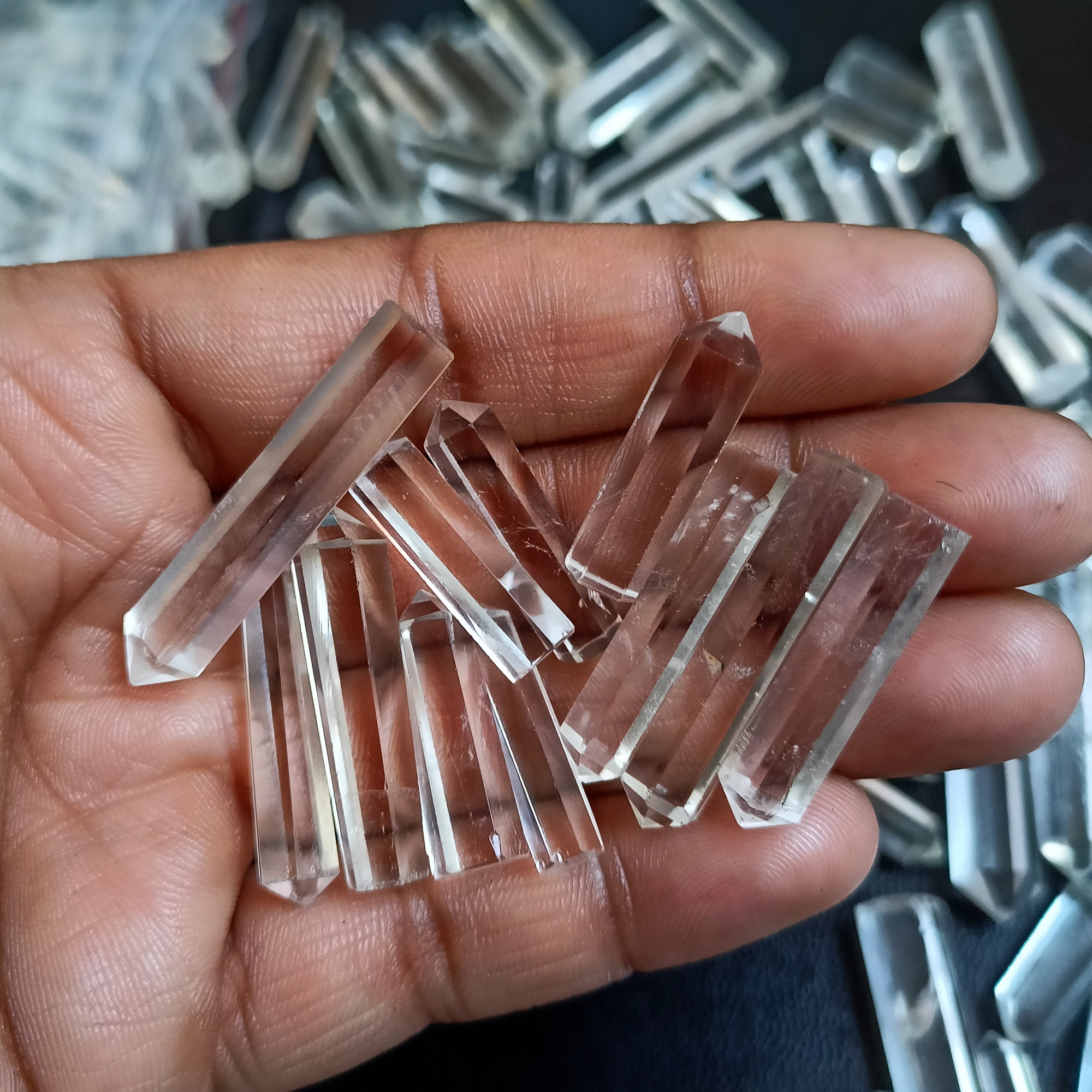 Clear Quartz Crystal Pencil Crystal Wand Points Crystal Etsy