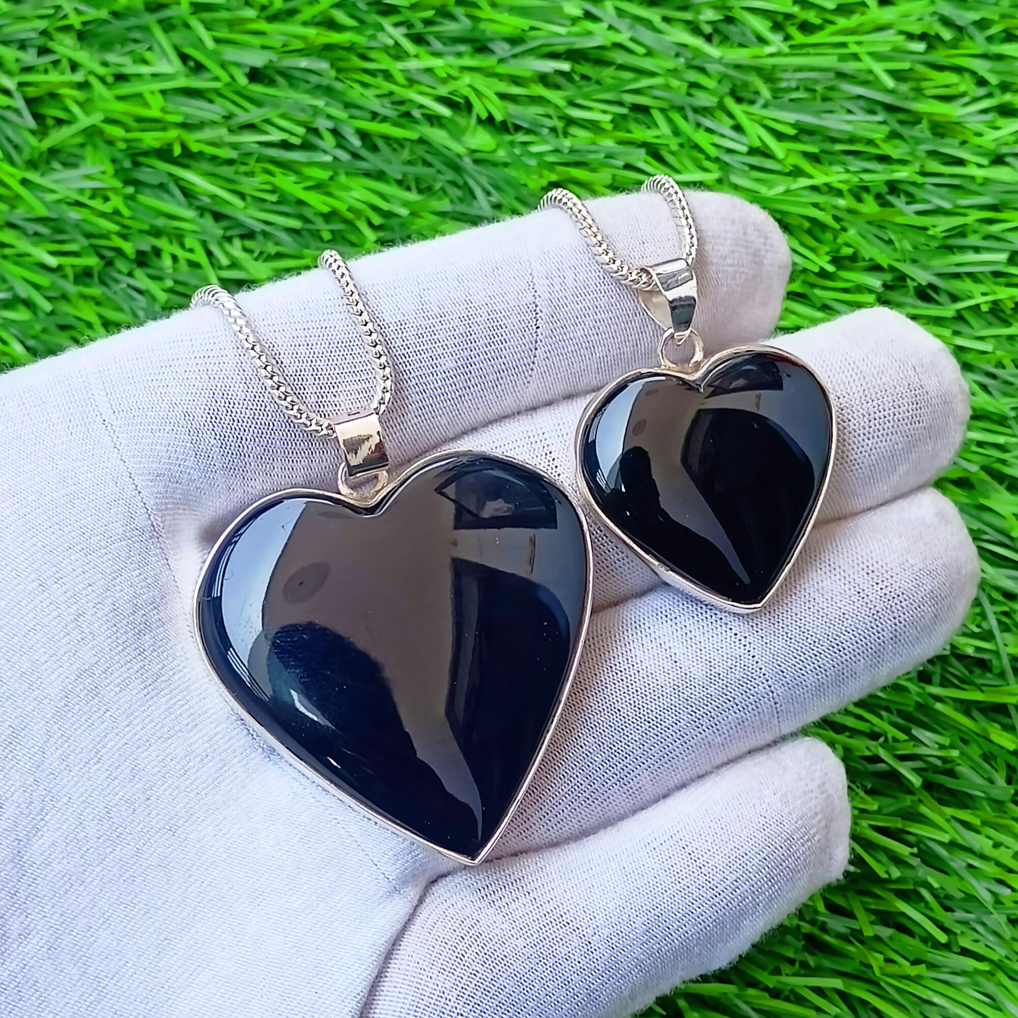 ネックレス・ペンダント [SENTIMENTS] NO.435 [BLACK] HEART ONYX NECKLACE Black Onyx Heart Necklace, Onyx Heart Pendants, Sterling