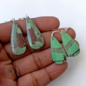 Chrysocolla Earrings, Sterling Silver Earrings, Gemstone Earring, Chunky Crystal Earring, Dainty earring, Gifts for her, Gift for girlfriend