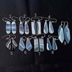 Agate Earrings, Dangle Earrings, Sterling Silver Earrings, Gemstone Daily Earrings, Chunky Crystal Earrings, Dainty earrings, Gifts for her