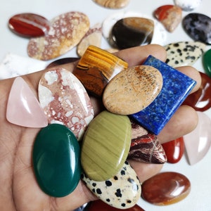 Gemstone Mix Lot, CABOCHON Stones, wholesale Mixed Lot, Bulk Assorted Gemstone lot by weight AA large Size mixed shape Wirewrap Pendant Ring