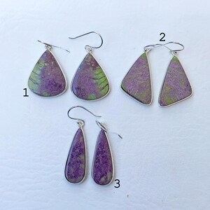 Purpurite Gemstone Silver Earring, Dangle Earring, 925 Sterling Silver Earring, Boho Earring, Crystal Earring, Dainty Earring, Gifts for her