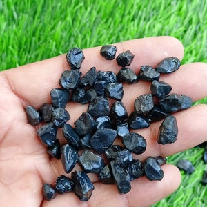 Raw Black Spinel Crystal, Black Spinel Rough, Spinel Raw Cabochon, Rough Spinel Stone For Jewelry, Decor, Crafts Supply