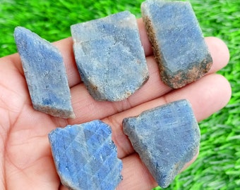 Raw Blue Sapphire Slice Crystal, Blue Sapphire Slice Gemstone, Sapphire Chunk, Sapphire Rock, Sapphire Cluster, Root Chakra Healing Crystals