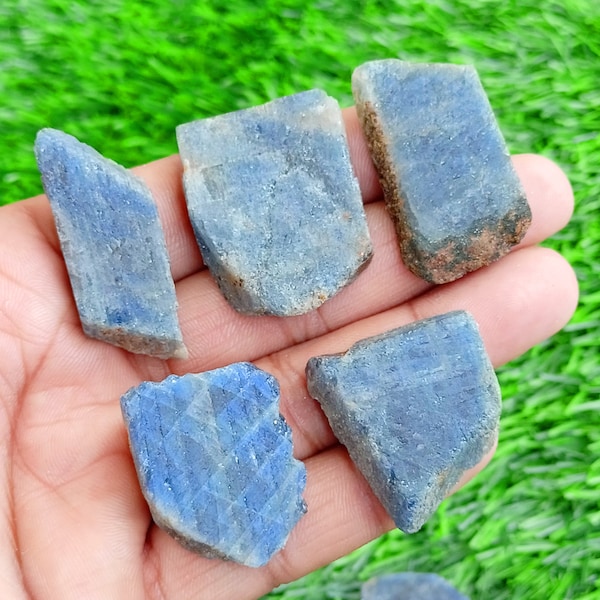 Raw Blue Sapphire Slice Crystal, Blue Sapphire Slice Gemstone, Sapphire Chunk, Sapphire Rock, Sapphire Cluster, Root Chakra Healing Crystals