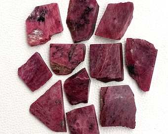 Natural Ruby Crystal Slice: Red Gemstone Slab, Crafting Decor