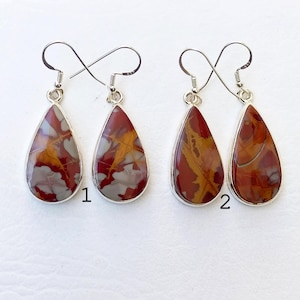 Jasper Earrings, Dangle Earrings, 925 Sterling Silver Earrings, Gemstone Earring, Chunky Crystal Earring, Dainty earrings, Gifts for her mom