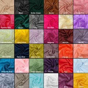 Könnte beinhalten: Eine Farbkarte mit 36 verschiedenen Stoffmustern. Die Muster sind in einem Raster von sechs Reihen und sechs Spalten angeordnet. Jedes Muster hat eine andere Farbe, darunter Beige, Schwarz, Flaschengrün, Braun, Koralle, Altrosa, Fuchsia, Grün, Grau, Pink, Elfenbein, Lavendel, Zitronengelb, Hellgelb, Lila, Magenta, Rotbraun, Mauve, Mintgrün, Marineblau, Olivgrün, Zwiebelrosa, Orange, Pfirsich, Pfauenblau, Rosa, Pistaziengrün, Lila, Rot, Himmelblau, Stahl, Taupe, Türkis, Weiß, Wein und Gelb.