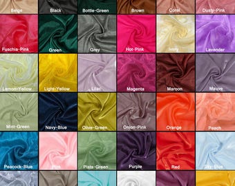 Crystal Tissue Organza fabric, Organza Fabric By Yard, Solid Sheer Organza Fabric, 44 Colors Organza Fabric, Lightweight Wedding Decoration