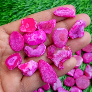 Pink Agate Druzy Slice, Window Agate Slices Bulk, Solar Quartz Druzy Slab, Geode Polished Slabs, Dyed Drusy Slice For Wire-wrap Jewelry, crystal, gemstone, wholesale crystal, crystal cabochon, cabochon