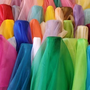 Assorted Colors Silk Organza Fabric, Shree Crystal Organza Fabric, Lightweight Organza For Party Wedding Decoration, Organza Fabric By Yard