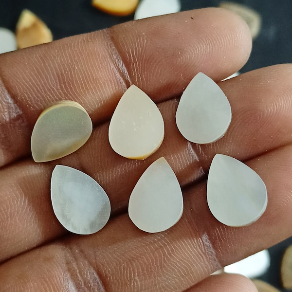 MOP, Mother of Pearl Pear Cabochon, MOP Shell Loose Beads, Shell Calibrated MM Gems 8x12mm, 10x14mm, 12x16mm, 13x18MM Paua Shell Wholesale