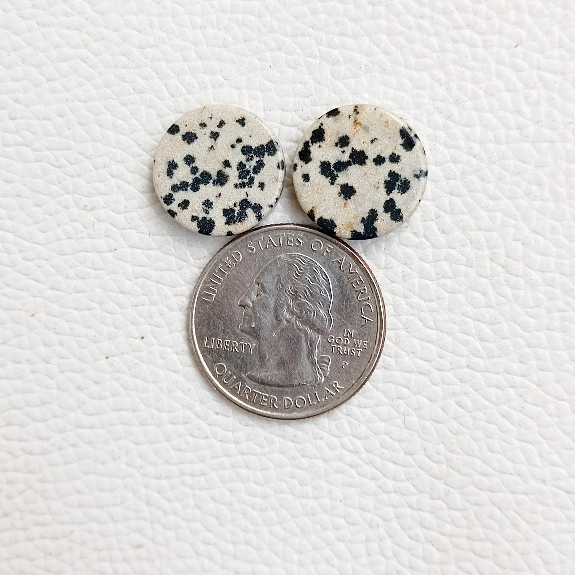 16mm Dalmatian Jasper Flat Round Gemstone, Jasper Round Both Side Flat ...