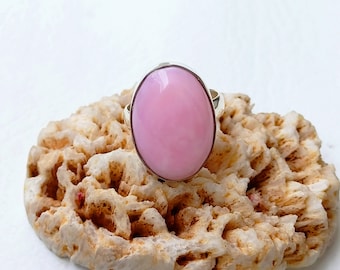 Pink Opal Rings, Opal Ring, Silver Statement Rings, Chunky Rings, Dainty Rings, Gemstone Ring, Boho Jewelry, Gifts For Her,  Rings for women