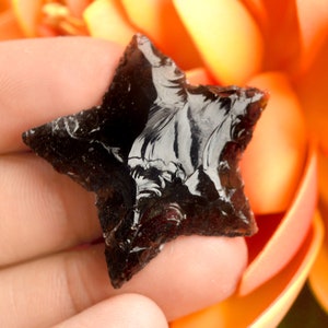 Obsidian Stars, Crescent Star, Obsidian Star, Obsidian Crystal Stars Crescent Star AAA quality Obsidian Carving Star, Stars for Jewelry Gift