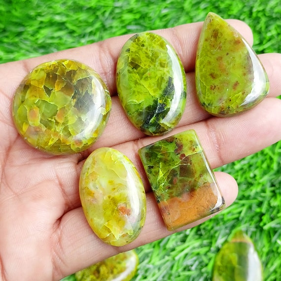 Green Opal Gemstone, Opal Cabochon, Natural Opal, Opal Crystal, Opal Beads, Green Opal Stone For Pendant Necklace Jewelry Supply