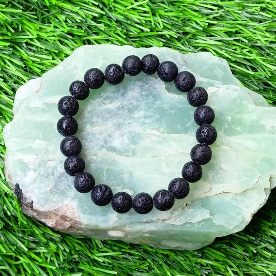 Lava Bracelets, Lava Rock Bracelet, Unisex Crystal Bracelet, Gemstone  Bracelet, Stretch Bracelet, Beaded Bracelets, Protection Gift for him
