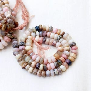 Pink Opal Beads, Rondelle beads, Faceted Crystal Beads With .80MM Hole 10&#39;&#39; Per Strand (Approx 40 Beads, Bead For Crafting, Jewelry Making