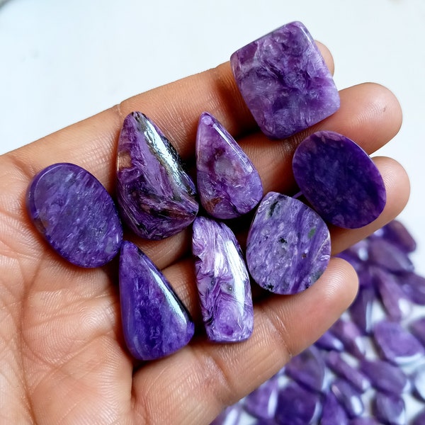 Charoite Gemstone Wholesale, Natural Charoite Small Cabochon, Charoite Stone, Charoite Crystal by Carats For Wire-wrap Jewelry Loose Stone