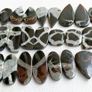 Black Septarian Pair, Black Septarian Earring Pair Stone, Black Septarian Gemstone, Natural Septarian Beads, Earrings Stone Gems Supply, crystal, gemstone, wholesale crystal, crystal cabochon, bulk crystal, crystal stone, cabochon
