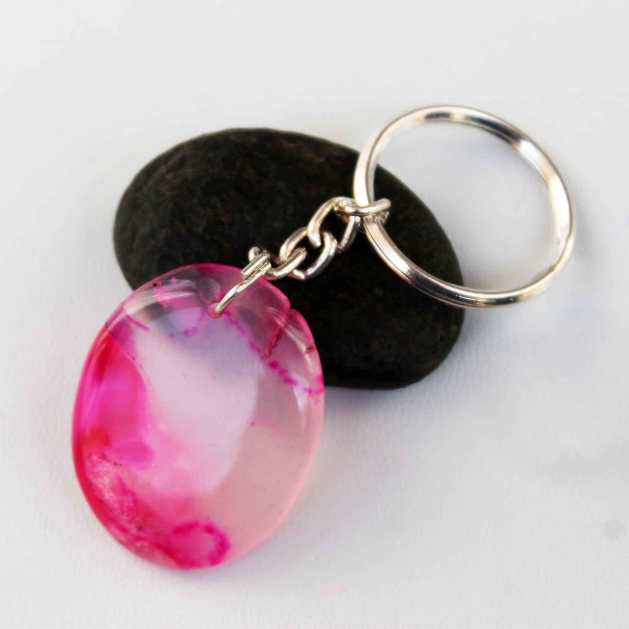 Keychain Gemstone Keychain Key Ring key fob key chain Key Etsy