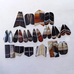 Banded Agate Earring Pair, Matched Pair Stone, Cabochon pairs, Matched Gemstone beads, Gemstone pair, Jewelry making stone & beading