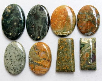 Natural Ocean Jasper Cabochon, Ocean Jasper Gems Wholesale LOT, Ocean Jasper Beads Pendants Stone For Wire-wrap Ring Necklace Jewelry Supply