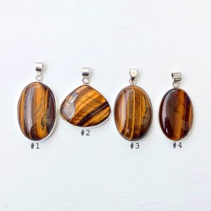 Tigers Eye Pendant Necklace, 925 Sterling Silver Pendants Necklace, Gemstone Chunky Boho Necklace Handmade Jewelery For Mother's Day Gift
